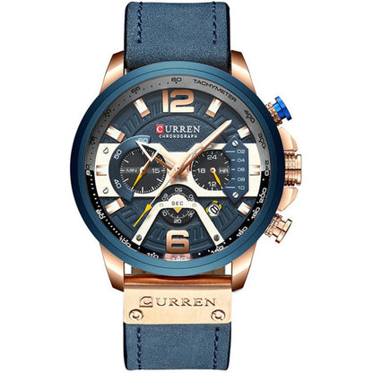 Men's Business Chronograph Watch – Waterproof Analog Quartz Wristwatch