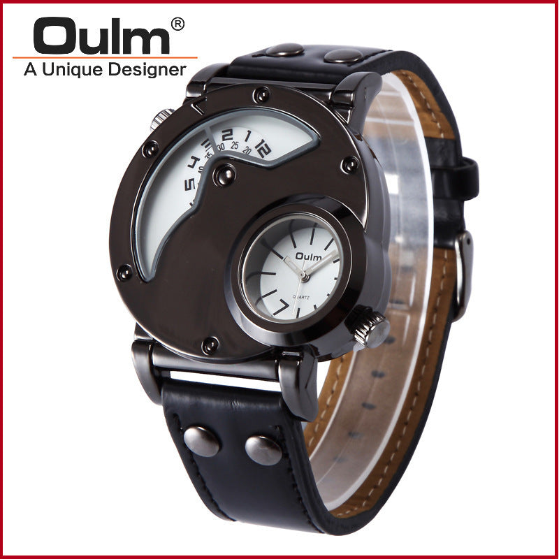 Oulm Brand Watch Manufacturers / Fashion Trendy Men's Watches Wholesale / Two Time Personalized Sports Table 9591