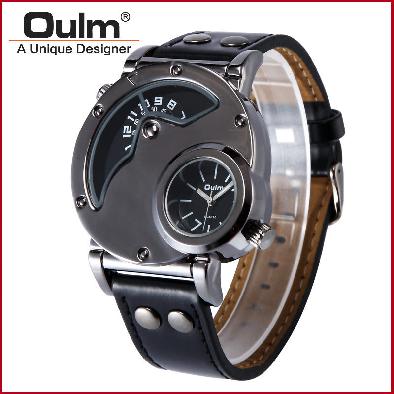 Oulm Brand Watch Manufacturers / Fashion Trendy Men's Watches Wholesale / Two Time Personalized Sports Table 9591