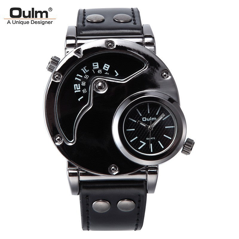 Oulm Brand Watch Manufacturers / Fashion Trendy Men's Watches Wholesale / Two Time Personalized Sports Table 9591
