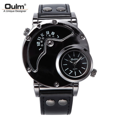 Oulm Brand Watch Manufacturers / Fashion Trendy Men's Watches Wholesale / Two Time Personalized Sports Table 9591