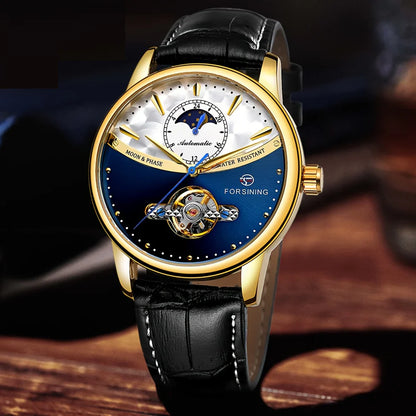Forsining Men’s Automatic Mechanical Watch | Sun & Moon Display