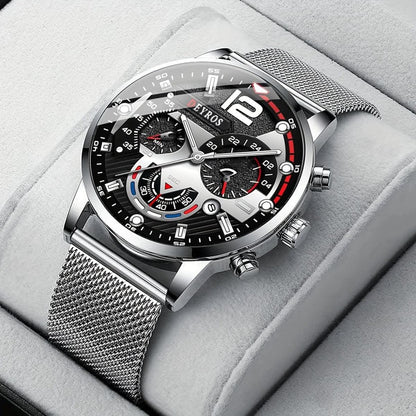 Men's Calendar Quartz Watch – Fashion Business Mesh Strap