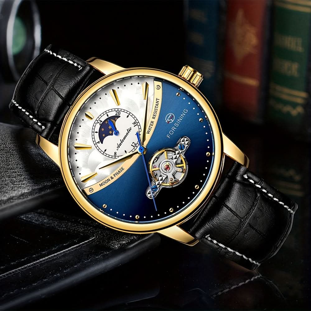 Forsining Men’s Automatic Mechanical Watch | Sun & Moon Display