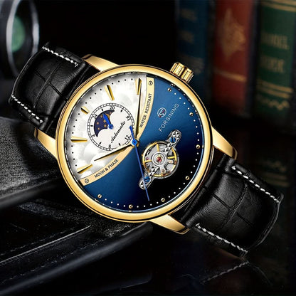 Forsining Men’s Automatic Mechanical Watch | Sun & Moon Display