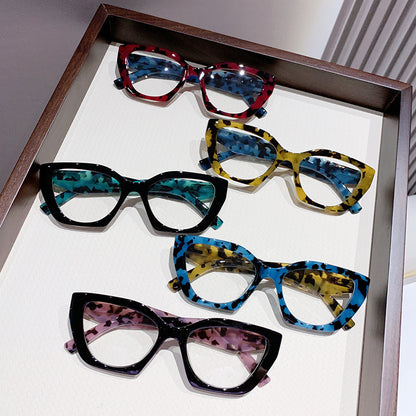 Trendy new anti-blue glasses European and American frame cross-border European and American women's style bag flower women's retro personalized reading glasses