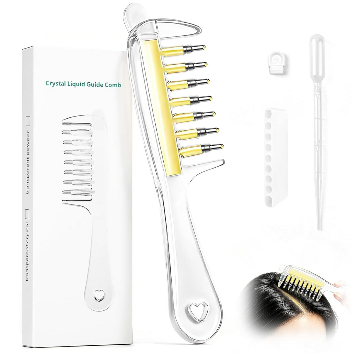 Crystal Glide Hair Oil Applicator Comb