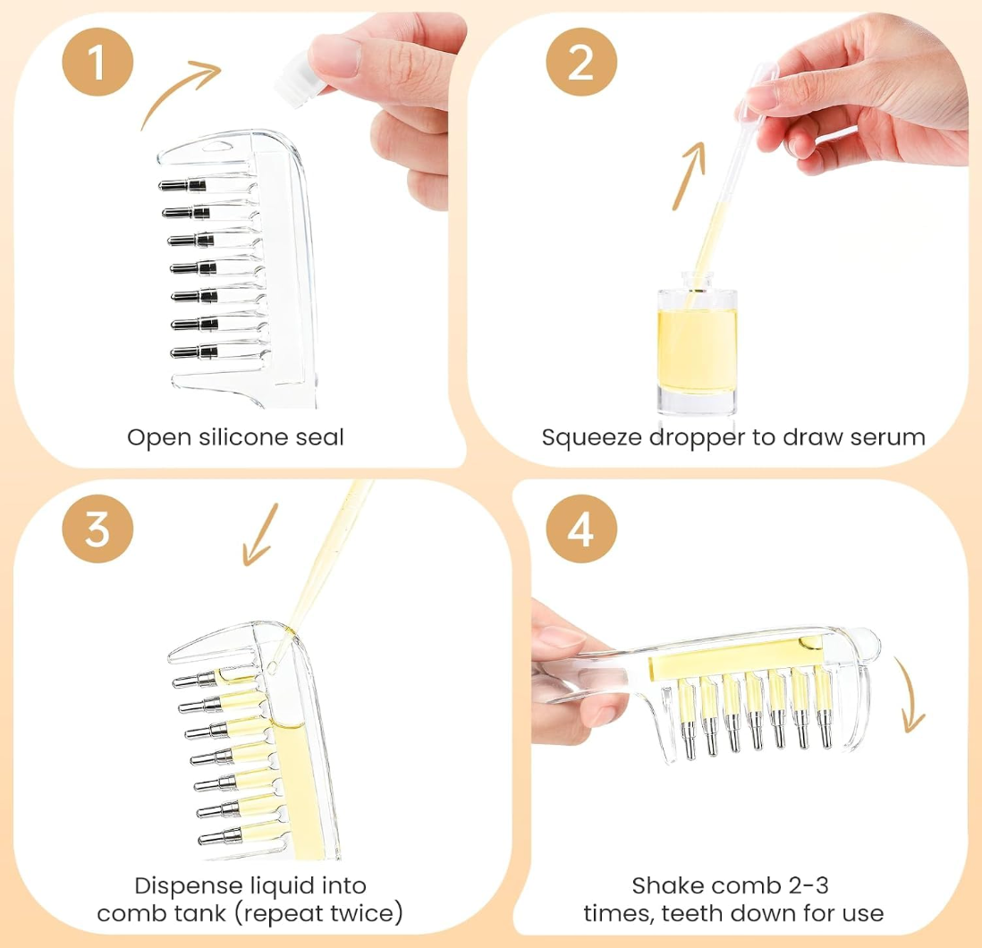Crystal Glide Hair Oil Applicator Comb
