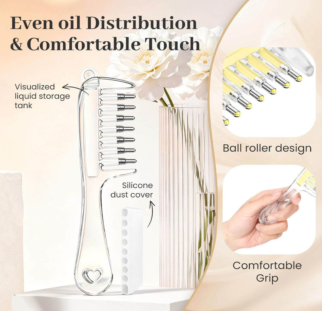 Crystal Glide Hair Oil Applicator Comb