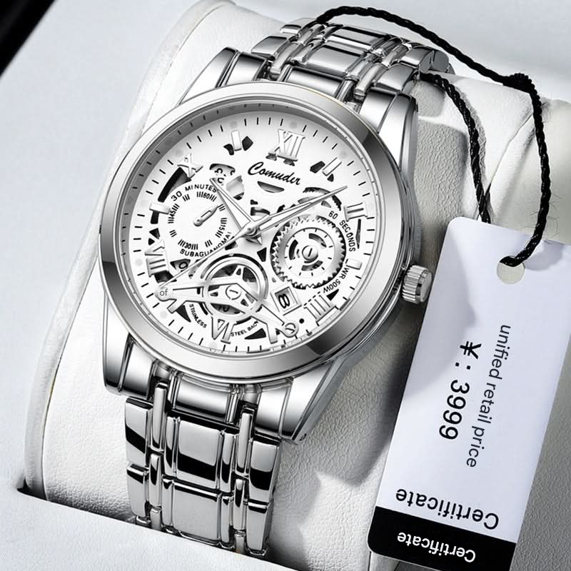 Men’s Hollow Luminous Quartz Watch – Calendar Display